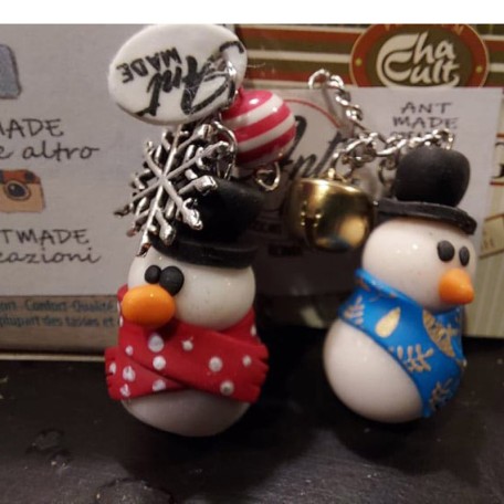 Infusore con decorazione fatta a mano Omino di Neve