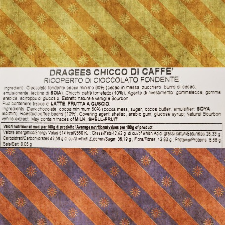 Chicchi di Caffè con cioccolato fondente100g.