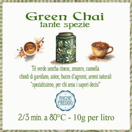 Green Chai, tè verde speziatissimo Conf. 75/150/250 g