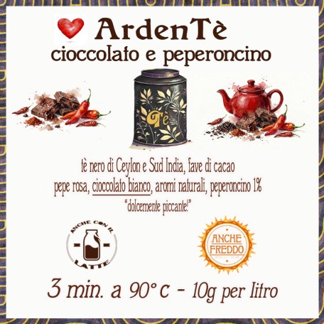 ArdenTè - cioccolato e peperoncino Conf. 75/150/250 g