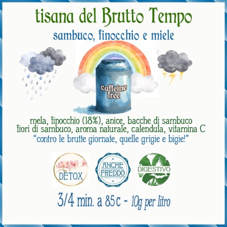 Tisana del Brutto Tempo con sambuco, miele, finocchio Conf. 75/150/250 g