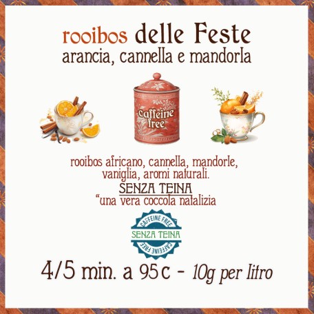 Rooibos delle Feste - arancia, mandorle e cannella Conf. 75/150/250 g